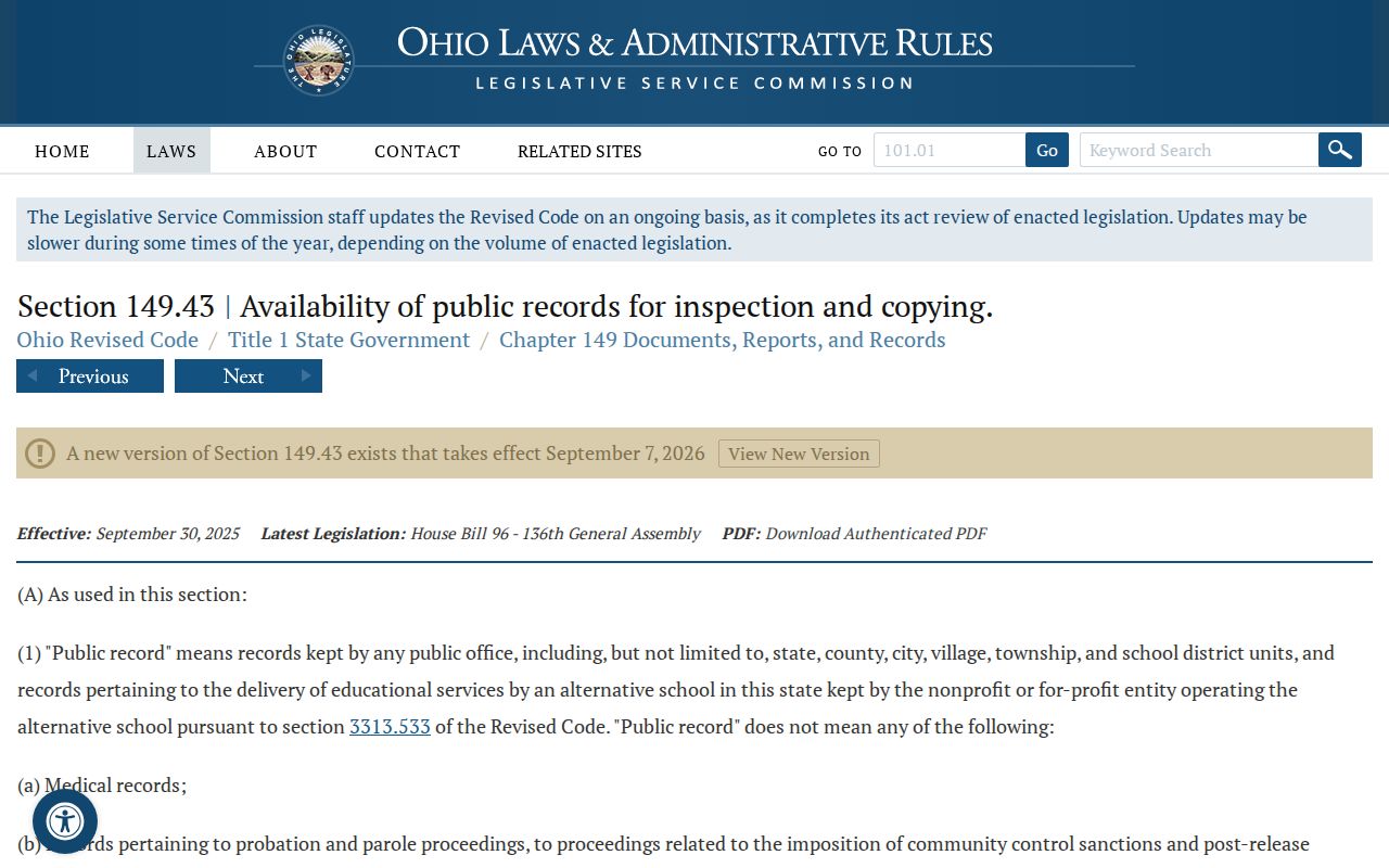 Perry County court case records Ohio Public Records Act