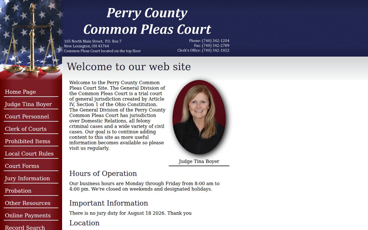 Perry County court docket Common Pleas record search