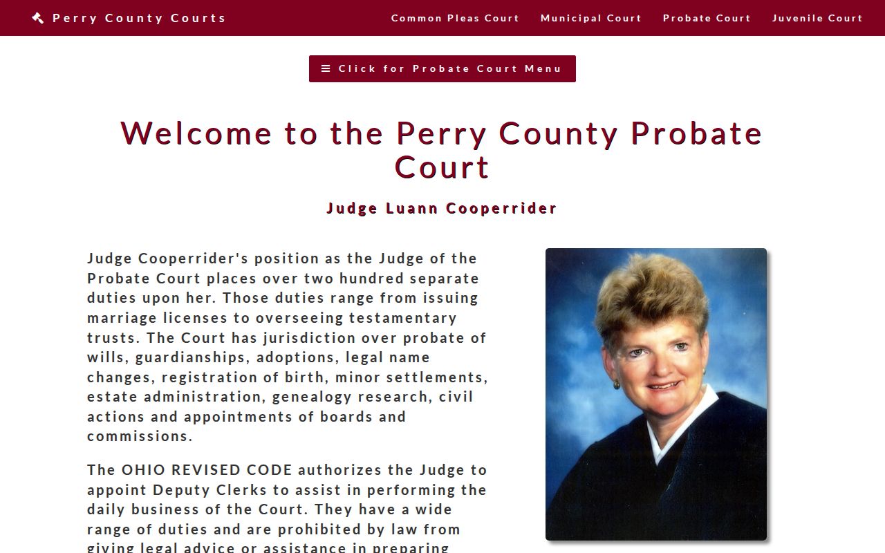 Perry County court docket Probate Court records