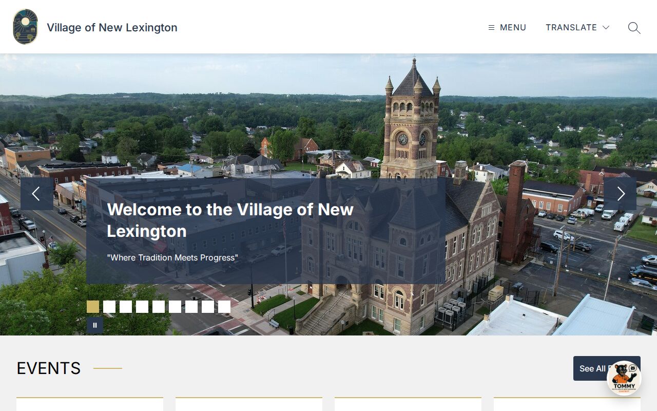 Perry County New Lexington court record context at Village Hall